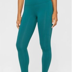 Fabletics Deep Teal On-The-Go PowerHold® High-Waisted 7/8 Legging